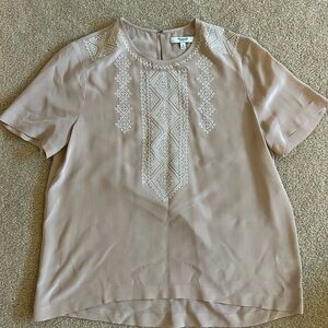Madewell 100% silk embroidered blouse